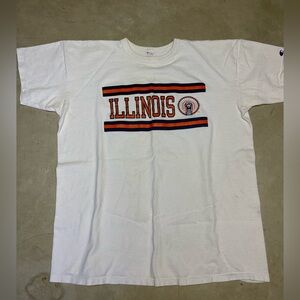 Vintage 80s Champion University of Illinois Fighting Illini Tee Size XXL